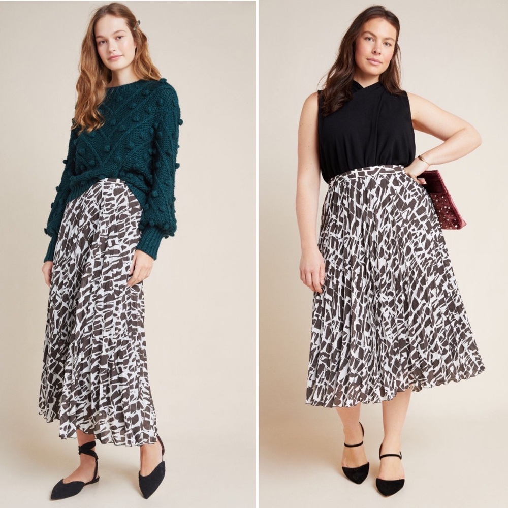 Anthropologie pleated maxi skirt
